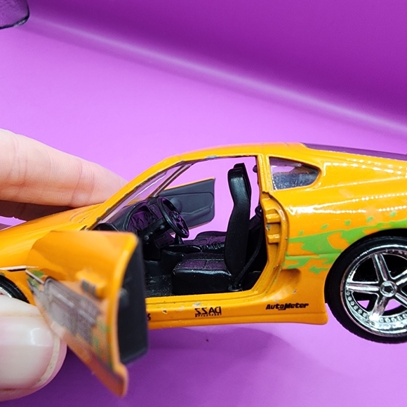The Fast And Furious 1995 Toyota Supra Diecast Car 1:32 Scale 5" Orange - Picture 6 of 9
